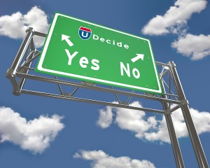 bigstock_Freeway_Sign_-_Decision_-_Yes__5559513